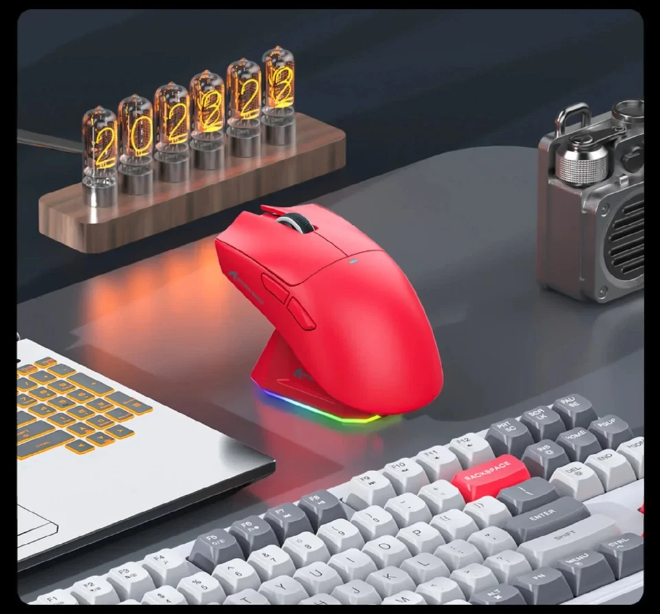 Red Attack Shark X11 Wireless RGB Gaming Mouse, PAW3311, 2.4G & Bluetooth - Image 4 of 4