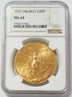 Photo of a 1921 Mexico 50 Pesos Gold from an eBay sale