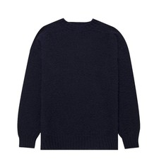 Sunspel Brushed Shetland Crew Neck Navy