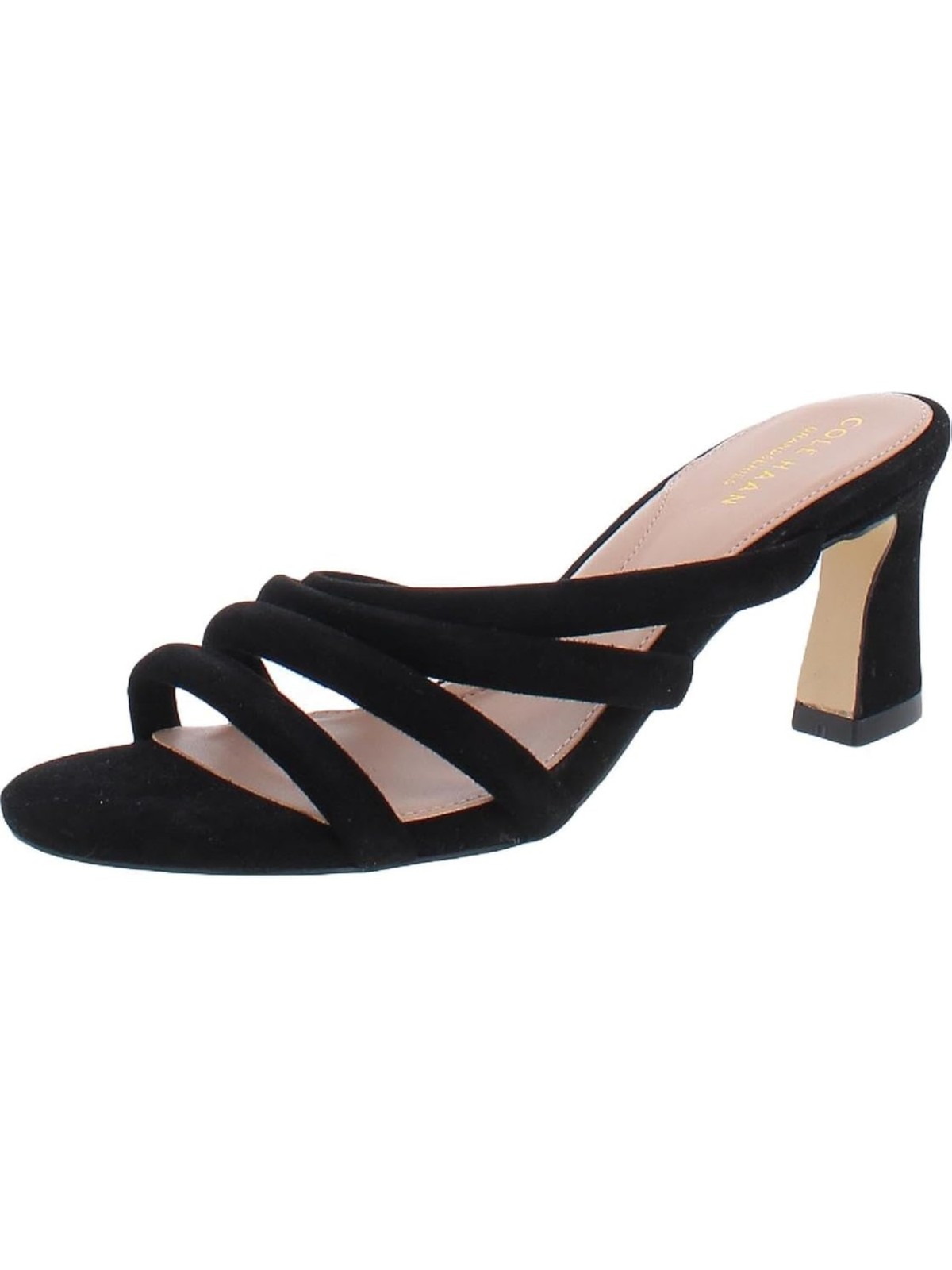 Женские черные расклешенные замшевые босоножки на каблуке Adella GRANDSERIES COLE HAAN 8.5 B