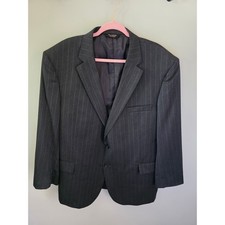 Jos A Bank Signature Collection Mens Charcoal Grey Pinstripe Blazer Jacket