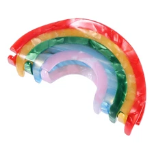 Big Rainbow Hair Claw Clip Non Slip 3.5Inch Acrylic Acetate 90'S Strong Hold Jaw