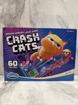 ThinkFun Crash Cats Spring-Loaded Logic Game With 60 Challenges Ravensburger NEW