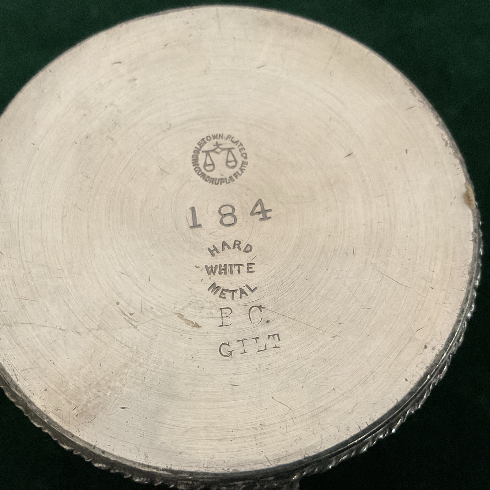 Antique Middletown Plate Co. Quadruple Plate Baby Cup 184 Hard White Metal