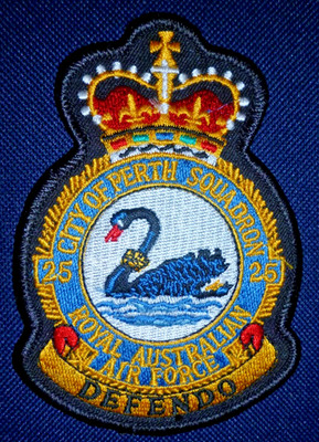ROYAL AUSTRALIAN AIR FORCE  25 CITY OF PERTH SQUADRON FLYING SUIT PATCH.