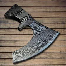Handmade Damascus Steel Axe Head Only - Viking Bearded