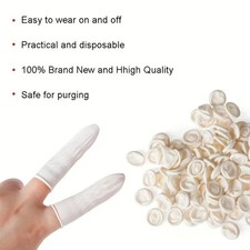 Disposable Latex Finger Cots 100pcs, Anti-static Rubber Fingertips Protective