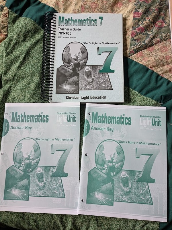 Christian Light Teacher's Guide Mathematics 7   (701-705) plus answer keys