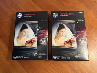 HP Premium Plus Soft Gloss Photo paper 100 Sheets 4 x 6  (Bundle Of 2) NEW Boxed