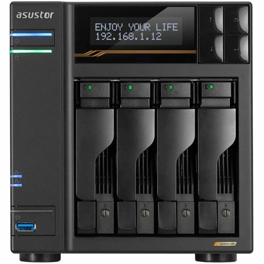 Asustor Lockerstor 4 Gen3 AS6804T, 4 Bay NAS, AMD Ryzen Quad-Core 2.3 GHz, 16GB - Image 2 of 4