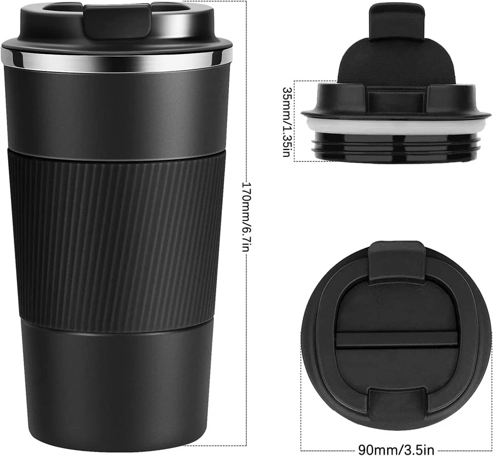 Tazza Termica Termos Caffè Caffe Coffee Mug-To-Go Viaggio Acciaio Inox Senza BPA - Immagine 4 di 4