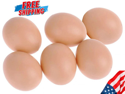 6pcs Fake Plastic Chicken Nest Eggs Poultry Coop Cage Accessories Hen Laying Aid