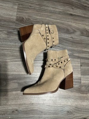 Steve Madden Women s Leather Boots Beige Ankle Style Size 10.