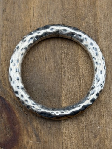 Vintage Sterling Silver Hammered Modernist Bracelet Size 7.5 Weighs 43 Grams