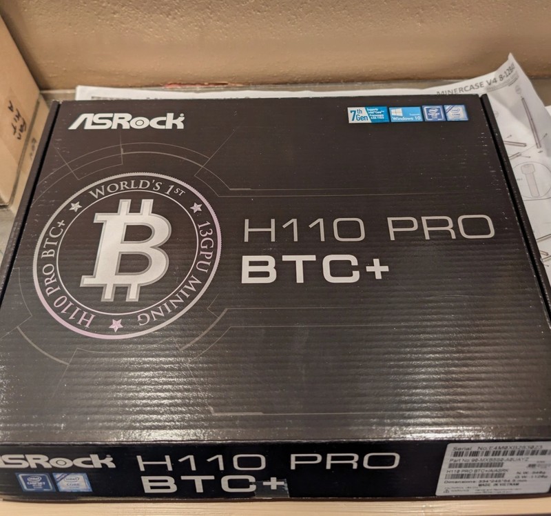 ASRock H110 Pro BTC+ ATX Motherboard with Intel CPU, DDR Memory, Hard Drive, OS