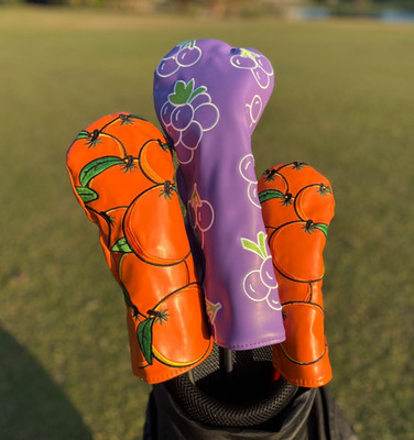 Colorful Fruit Golf Headcover | Driver Fairway Hybrid | Grape Orange Club Cover