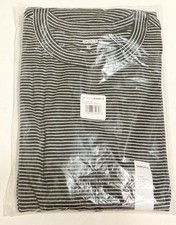 Women's Sonoma Goods For Life  Rib Long Sleeve Crew Tee Black Basic Stripe XL