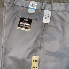 Dockers Pants Men's 36x30 Gray Classic Fit Signature Khaki Flat Front NWT