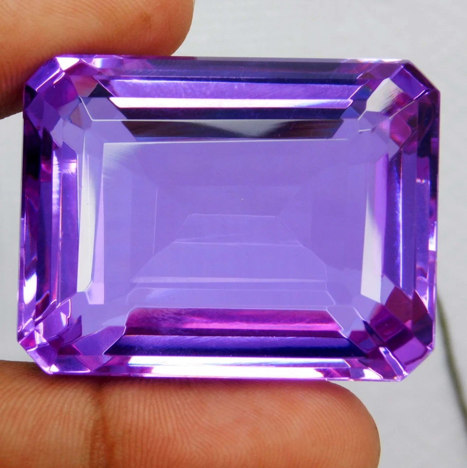Tanzanita púrpura certificada 194,15 quilates - piedra preciosa suelta corte esmeralda natural Foto 2 de 4