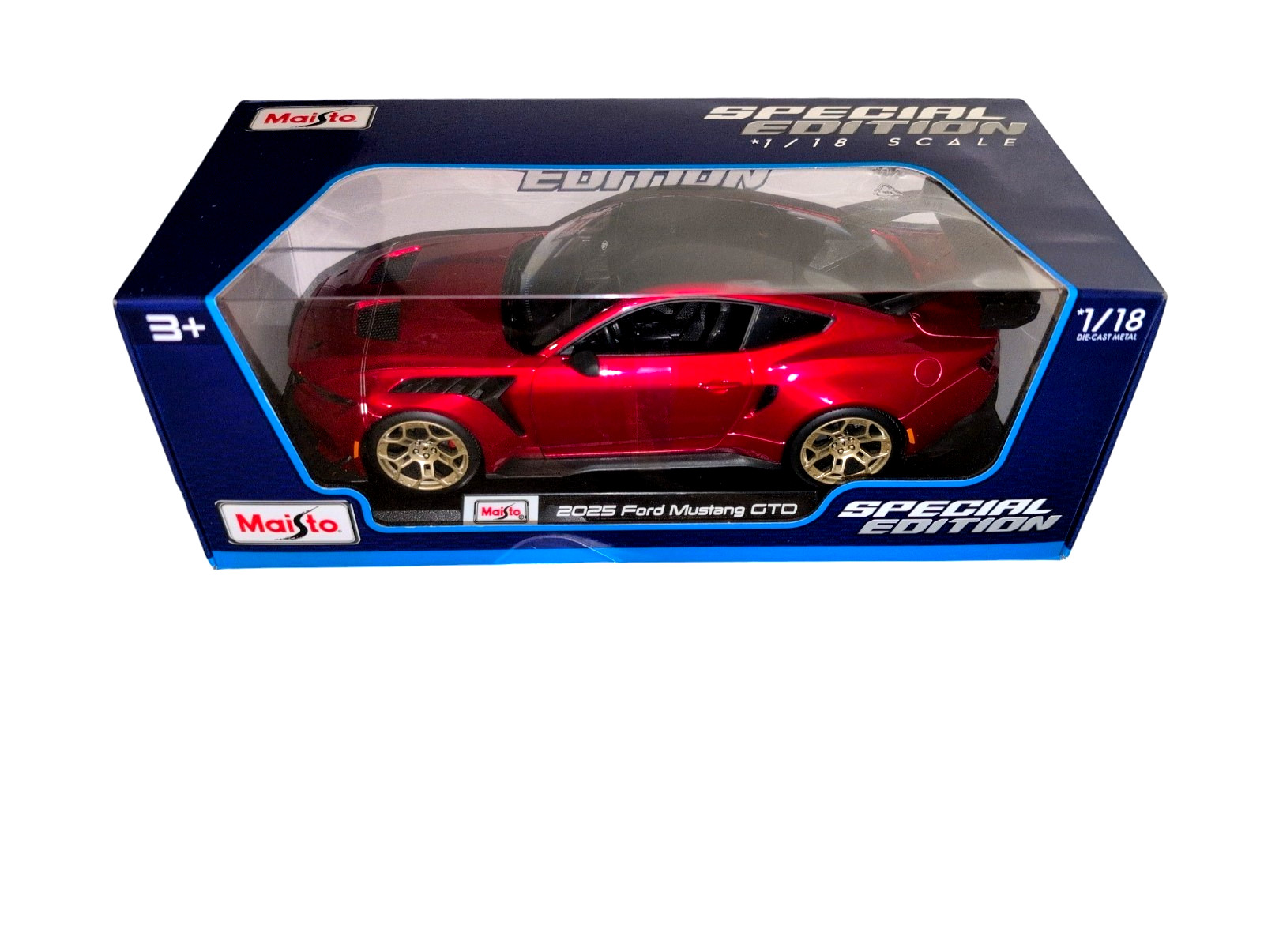 Maisto 1:18 2025 Ford Mustang GTD - Special Edition Model Car - Red - Boxed