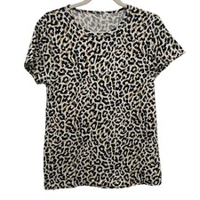 J.Crew Collector Tee Women Size M Leopard Print Cotton Short Sleeve T-Shirt