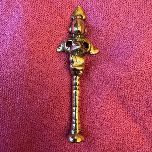 Vintage Brass Statue Pipe Tamper