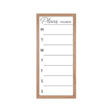 MCS Dry Erase Weekly Planner 14x30 Walnut Framed Calander Whiteboard for Wall, P