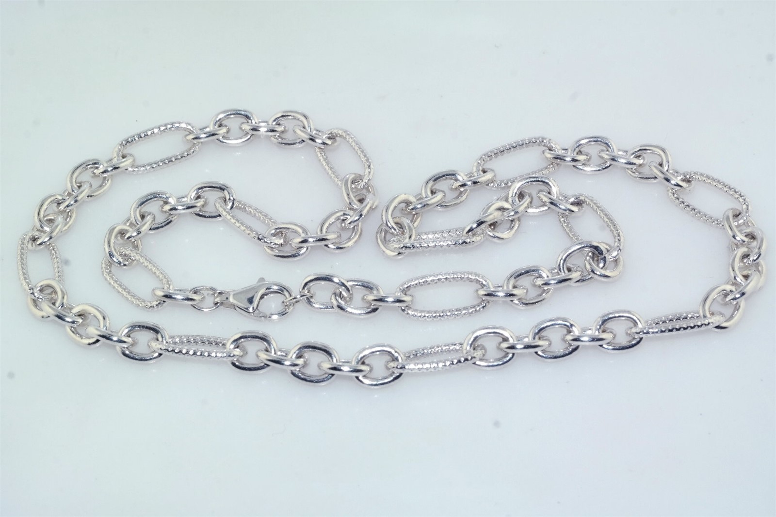 Solid 925 Oval Twisted Sterling Silver Link 20" N… - image 4