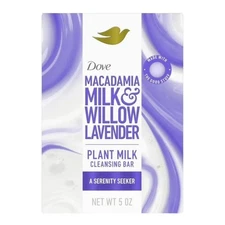 Dove Plant Milk Cleansing Bar 5oz Macadamia Milk & Willow Lavender Serenity Seek
