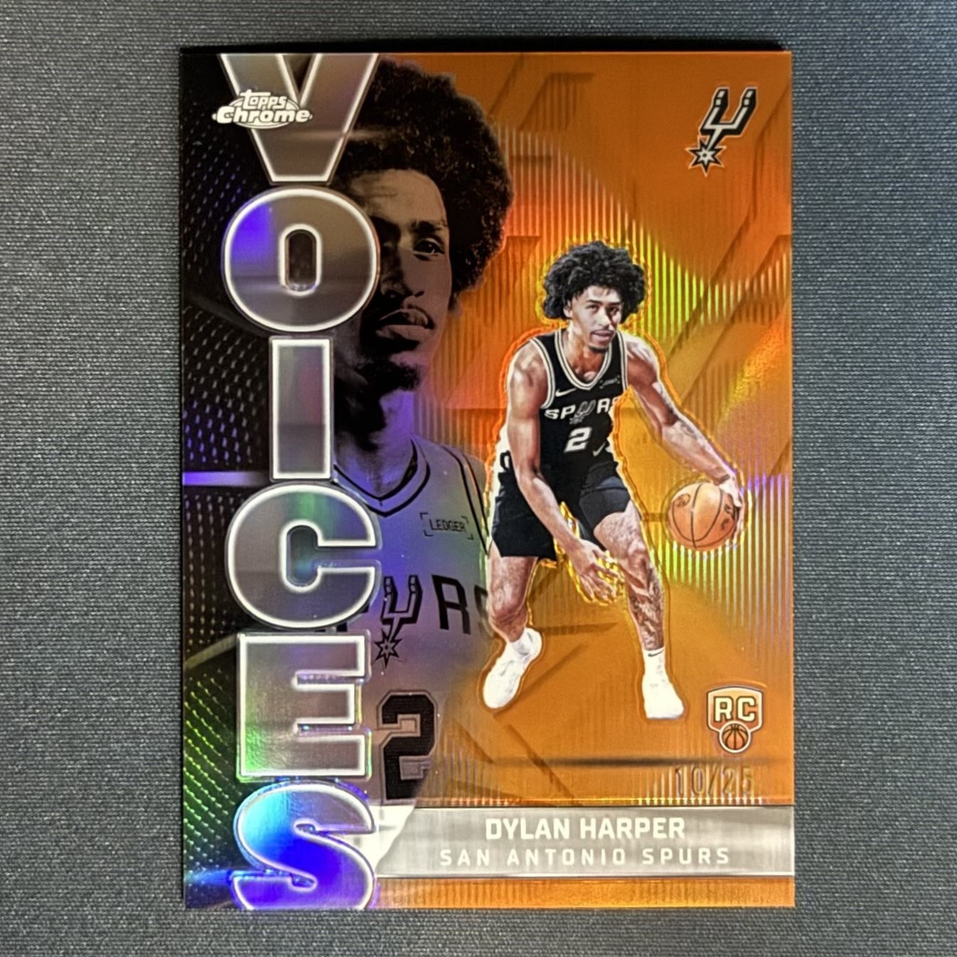 2025-26 Topps Chrome Dylan Harper Voices #VS-7 Orange Refractor /25 Rookie RC