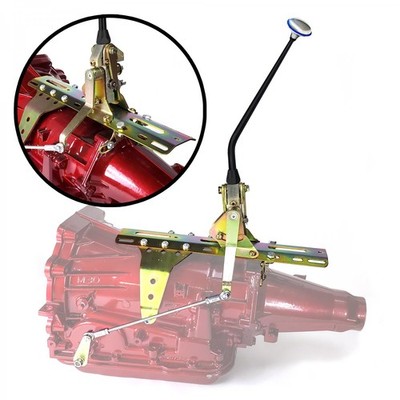 Deluxe Side Shift Transmission Shifter Kit w/ 16 Black Arm for GM 4L60