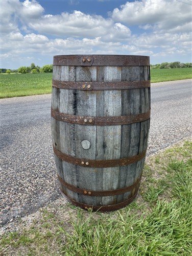 Whiskey Wine Barrel, Vintage Reclaimed Used Wood Barrel, Primitive Rum Keg, L