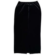 VINTAGE BLACK VELVET MAXI SKIRT WITH ELASTIC WAISTBAND AND BACK SLIT WHIMSYGOTH