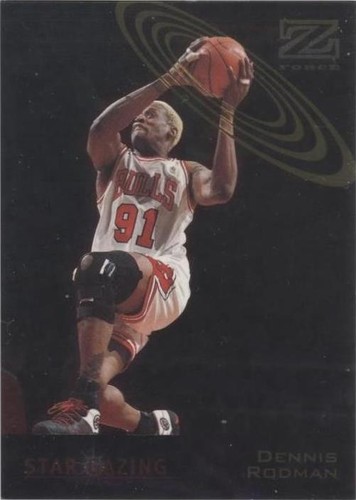 🔥DENNIS RODMAN 1997-98 TOPPS FINEST FORCE RARE GOLD REFRACTOR #'D