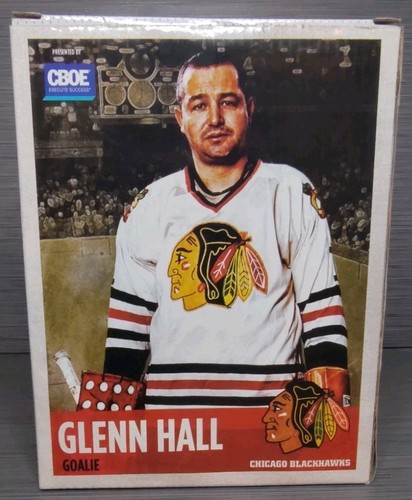 Chicago Blackhawks Goalie #1 Glenn Hall Wackelkopf mit Box CBOE/SGA - Bild 9 von 11