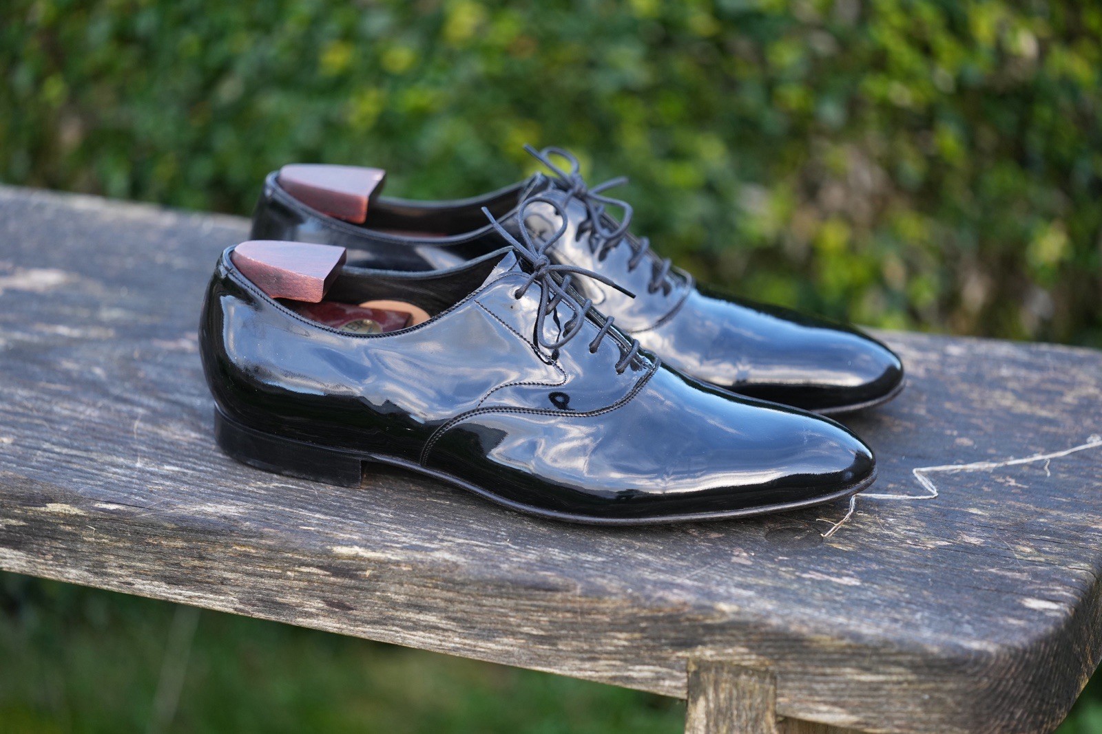 Edward Green X Foster & Son UK 9E Black Patent Oxfords 82 Last + Shoe Trees