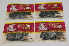 Lot of 4 - Big Bite Baits Pro Series 5" Finesse Grub Bluegill 10ct Soft Bait NOS