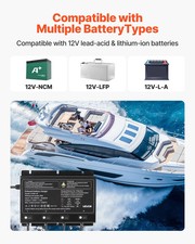 Marine Battery Charger, 4-Bank, 10A 12V Onboard Boat Charger, IP68 Waterproof Sm