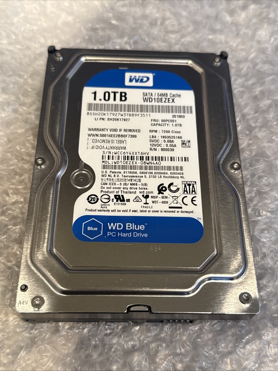 Western Digital WD10EZEX-60WN4A0 - 1TB 7.2K RPM SATA 3.5