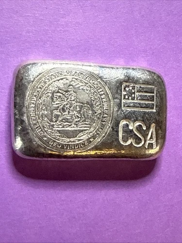1 oz “Confederate States of America” .999 Fine Silver Loaf Bar Ingot (AM2020KB)
