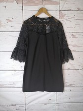 Womens Dress Size 10 Black Lace 3/4 Flared Sleeve Formal Evening Occasion Party