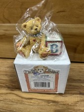 Vintage Cherished Teddies T Is For Teddies Bear With ABC "B" Block w/ box