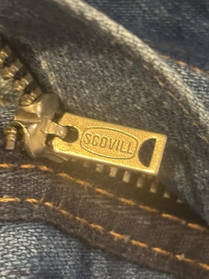 Pantalones de mezclilla Wrangler Flare Bell Bottom de colección años 70 para mujer 28x31 bordados hippie scovil Foto 4 de 4