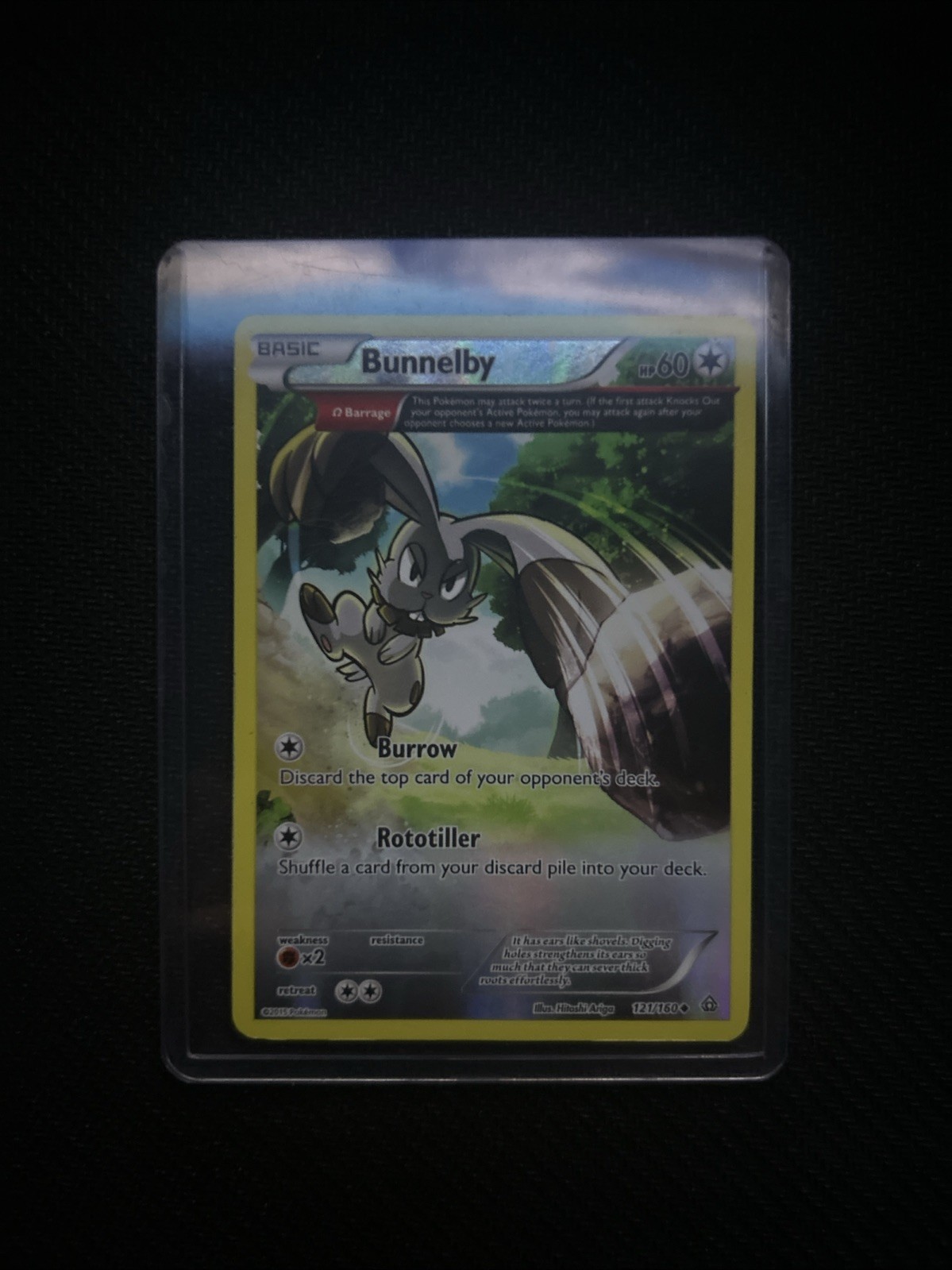 Pokémon TCG Bunnelby Primal Clash Full Art Reverse Holo Card 121/160 2015