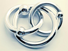 Tiffany Co. Sterling Silver Big and Small Triple Ring Baby Rattle