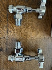 Image of Chatsworth Angled Radiator Valves Pair Chrome, Traditional Bathroom