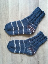 Selbst gestrickte Wollsocken Stricksocken Socken handgestrickt  Gr.42-43