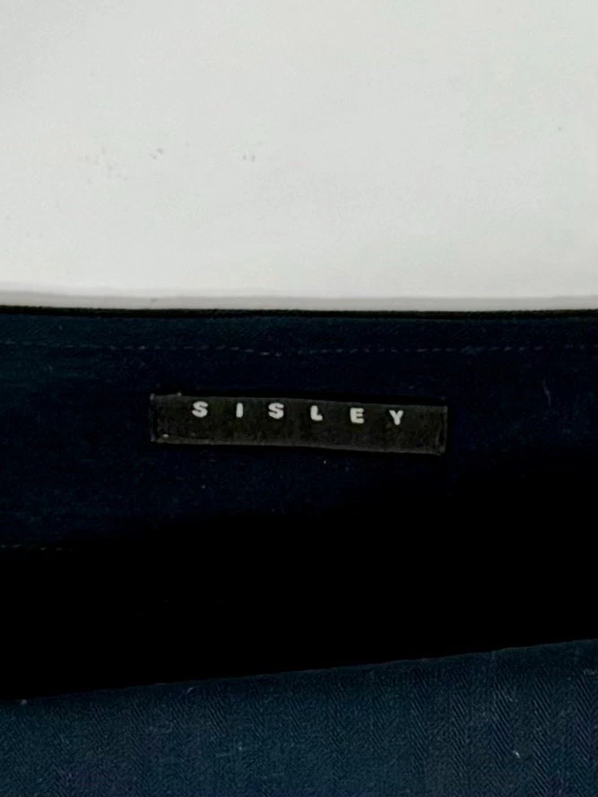 Falda negra para mujer SISLEY talla 10 (EU 42) mezcla de rayón 24” longitud abertura clásica Foto 3 de 4