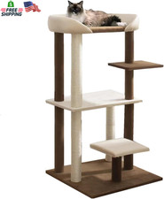SHENGOCASE Modern Cat Tree Tower with Extra Large Platform Perch Bed for Maine C