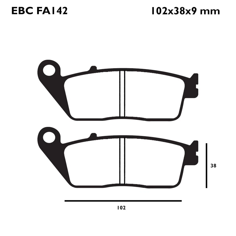EBC FA142 Organic Brake Pads X2 for Kawasaki KLE Versys 650 15-21 — 第 2/4 张图片